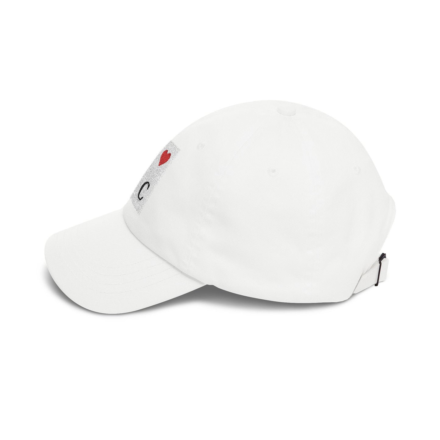 I Love J C  - White Baseball Cap — "I Heart J C" Classic Dad Cap