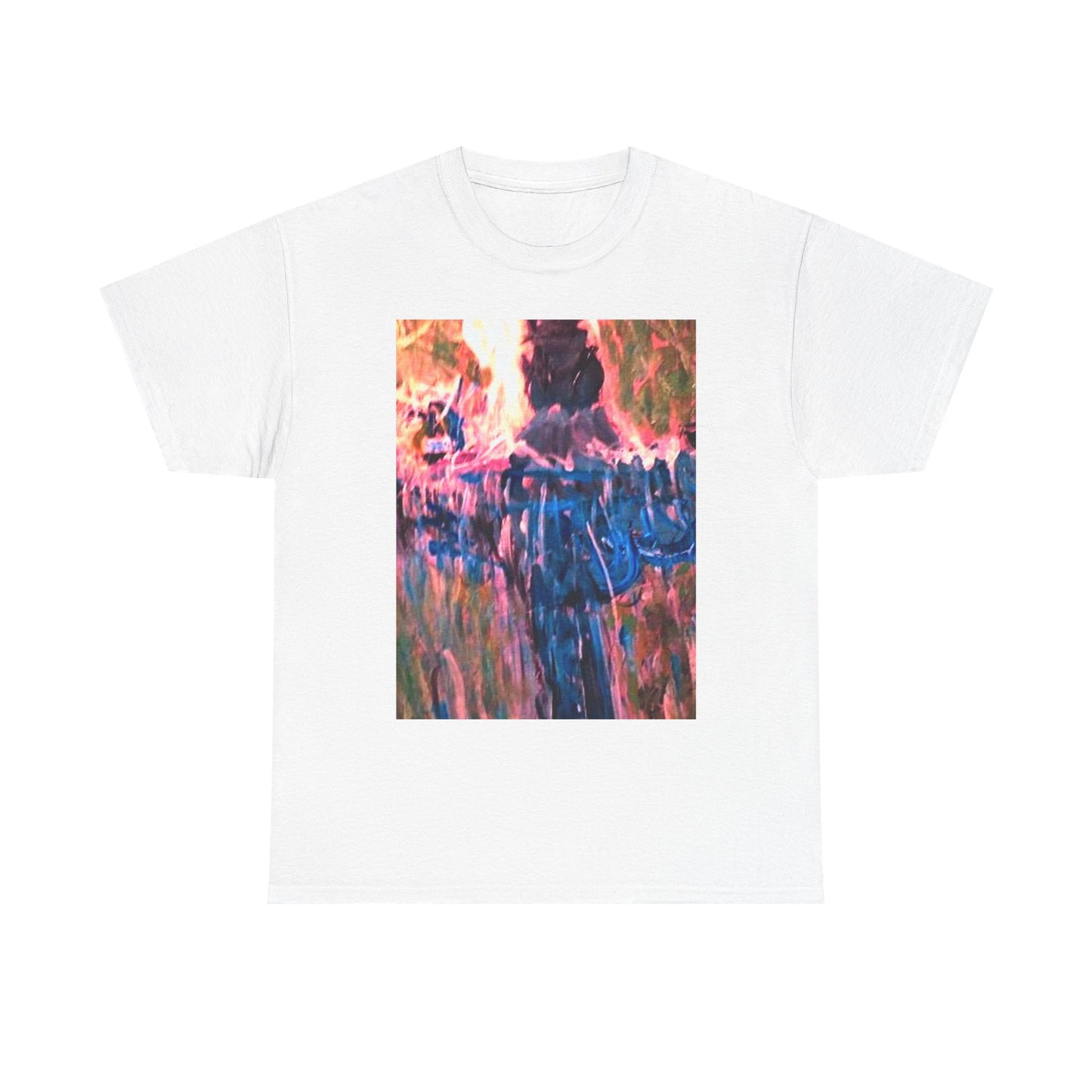 The Fountain Van Vorst Park Graphic T-Shirt- abstract, colorful tee captures the vibe of this neighborhood gem.