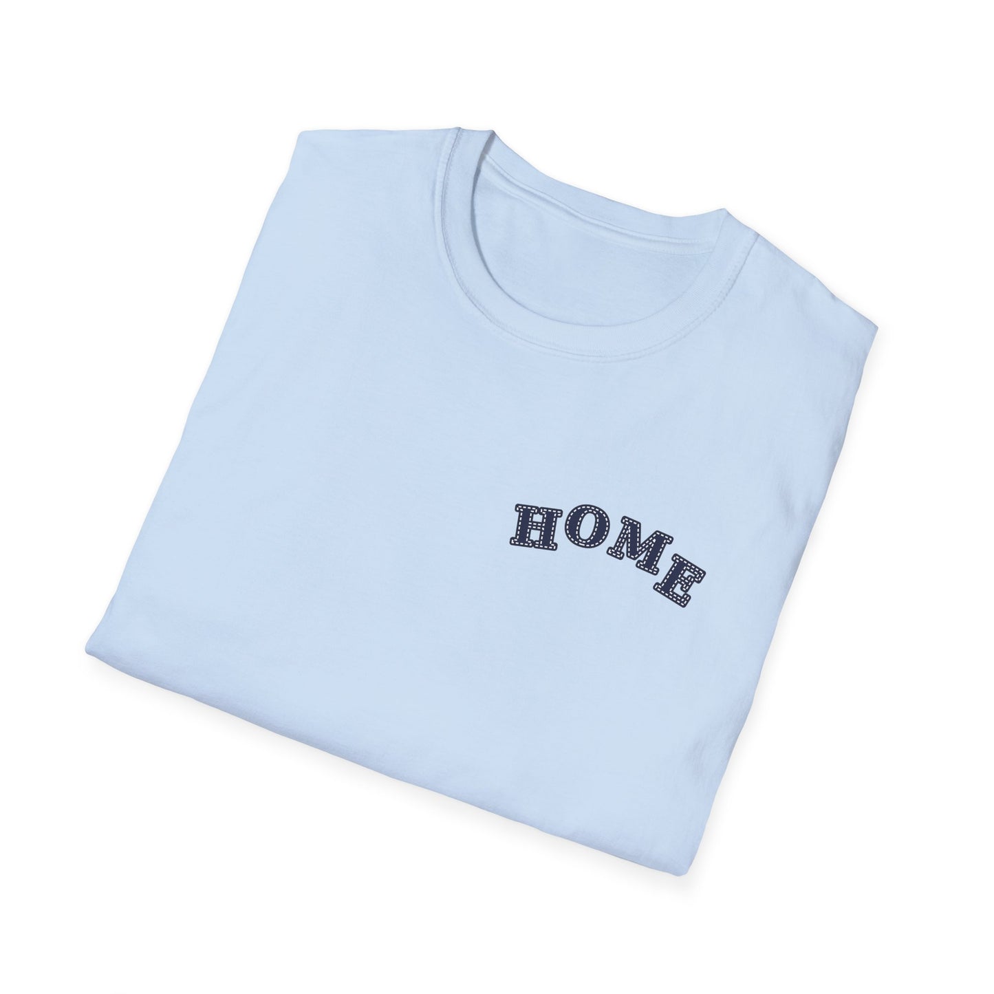 Home, Is Where The Heart Is,  Chest Tee — Minimalist 'HOME' Graphic T-Shirt