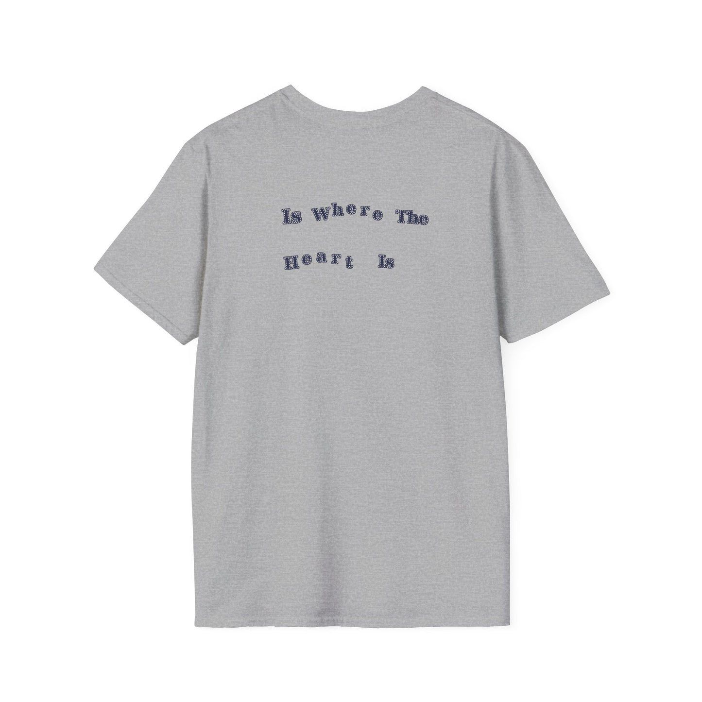Home, Is Where The Heart Is,  Chest Tee — Minimalist 'HOME' Graphic T-Shirt