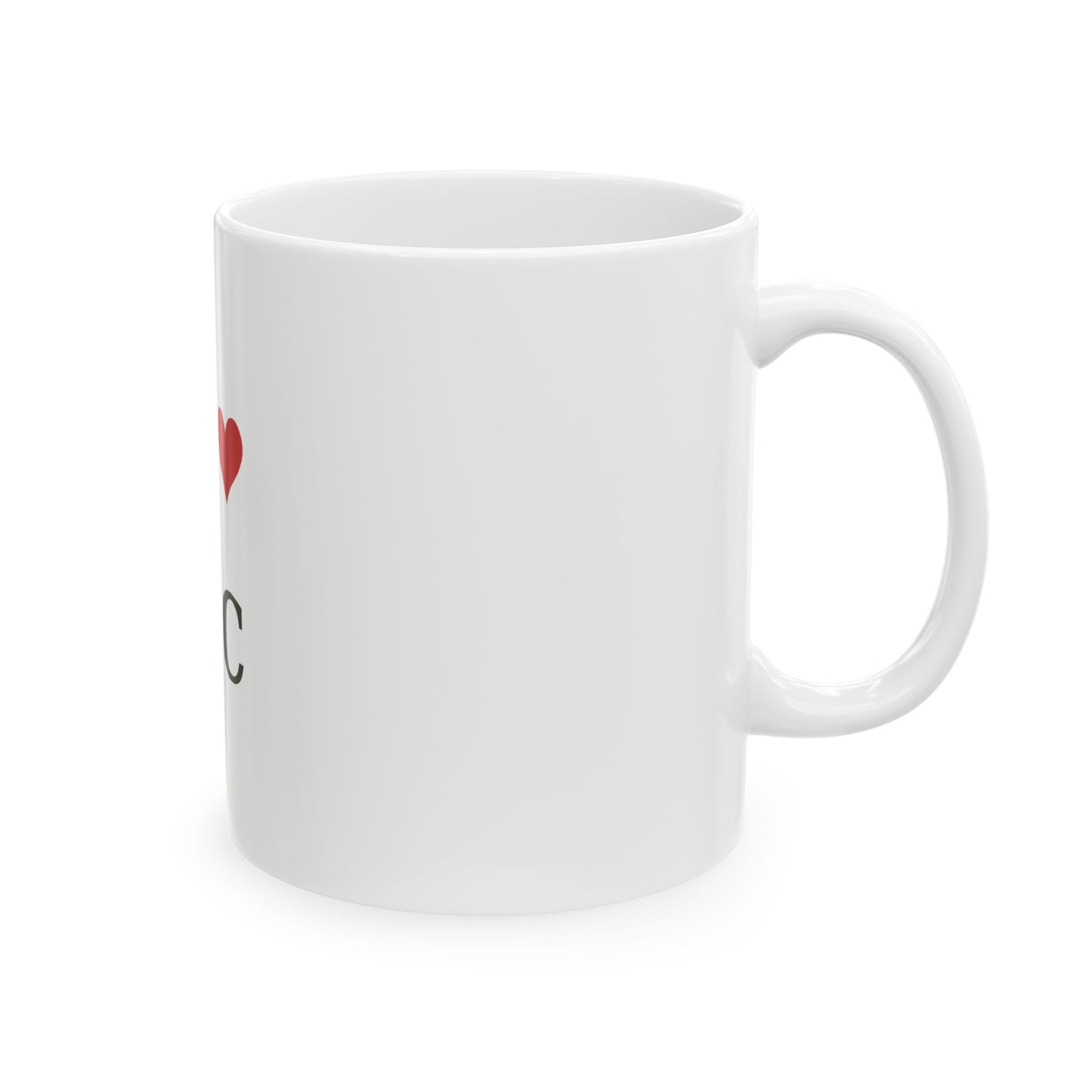 I  Love JC Ceramic Mug — Love J C Initials Coffee Cup (11oz, 15oz)