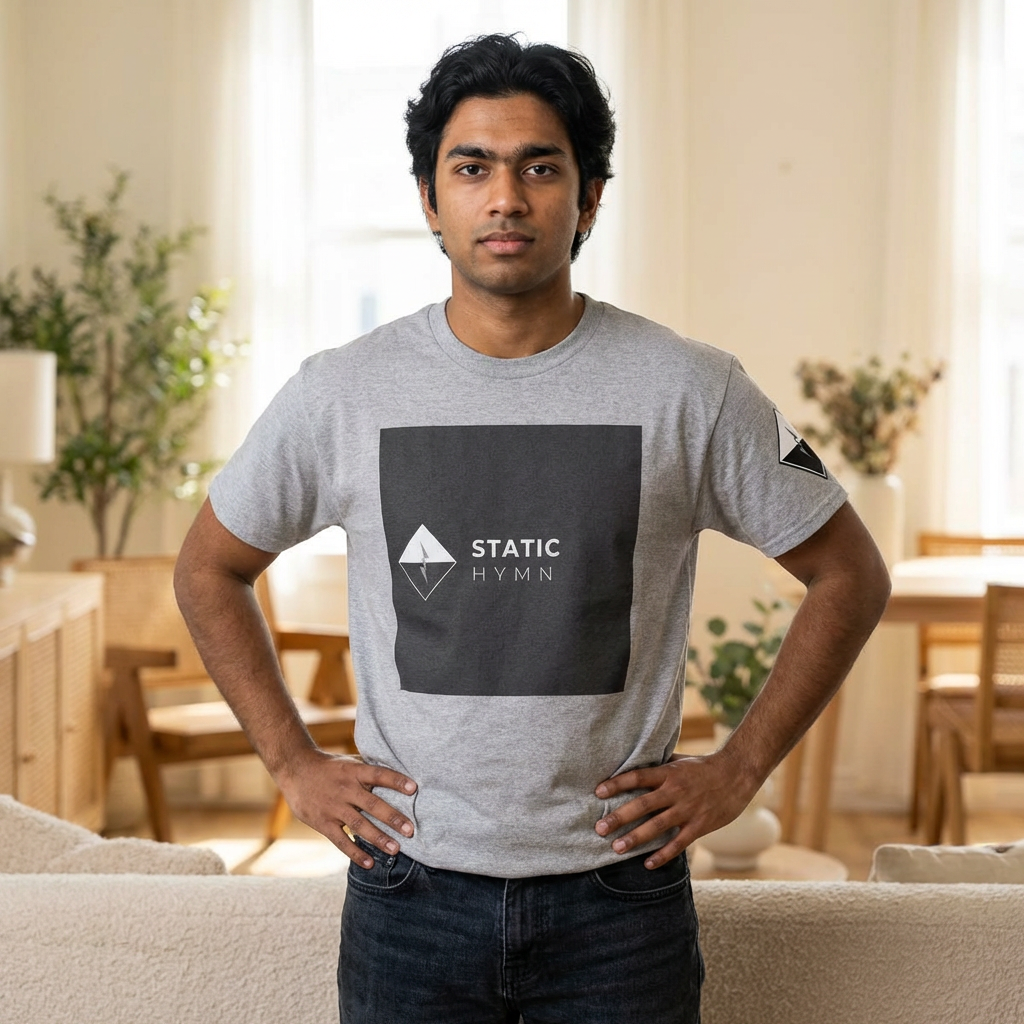 Static Hymn Logo Tee — Minimalist Band Graphic T-Shirt