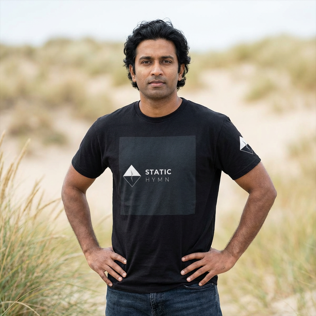 Static Hymn Logo Tee — Minimalist Band Graphic T-Shirt