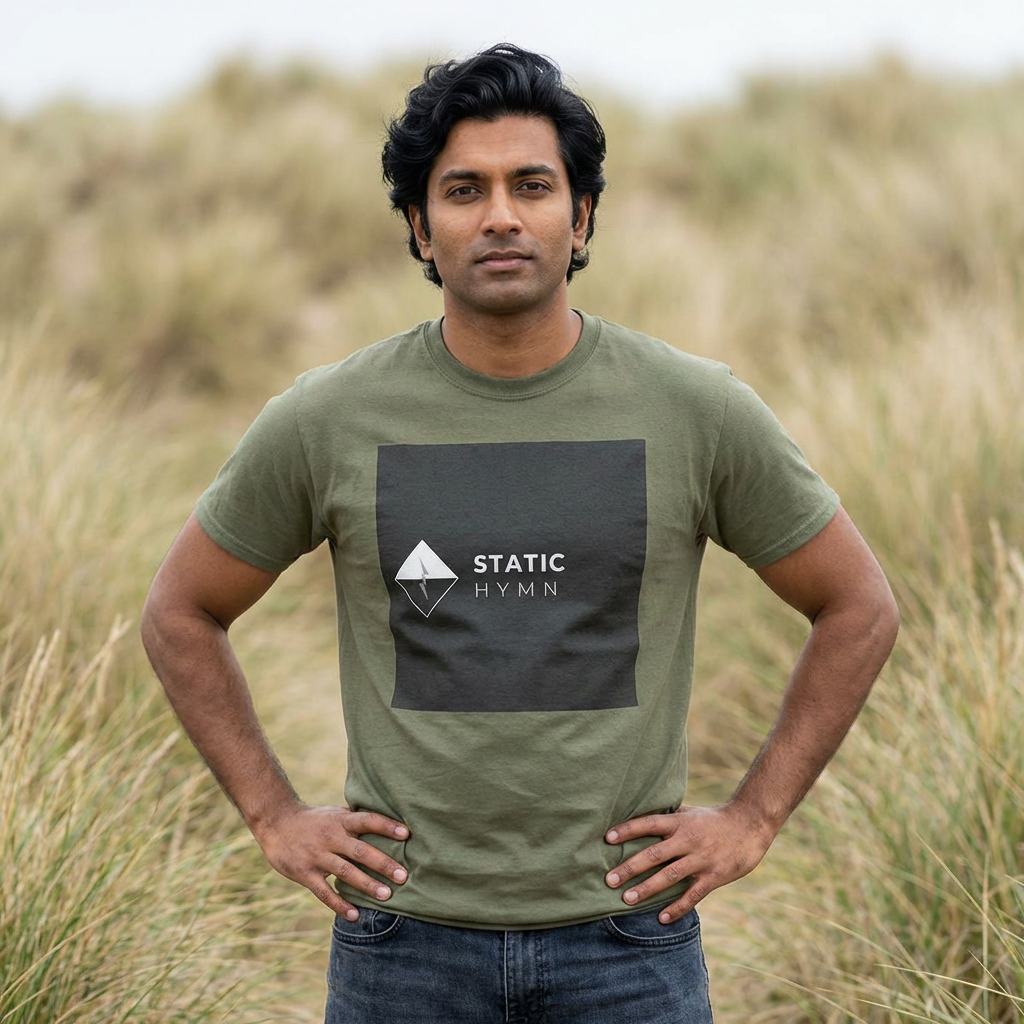 Static Hymn Logo Tee — Minimalist Band Graphic T-Shirt