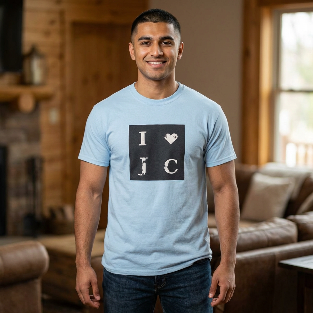 I  Heart JC --- Distressed Vintage Block Tee —