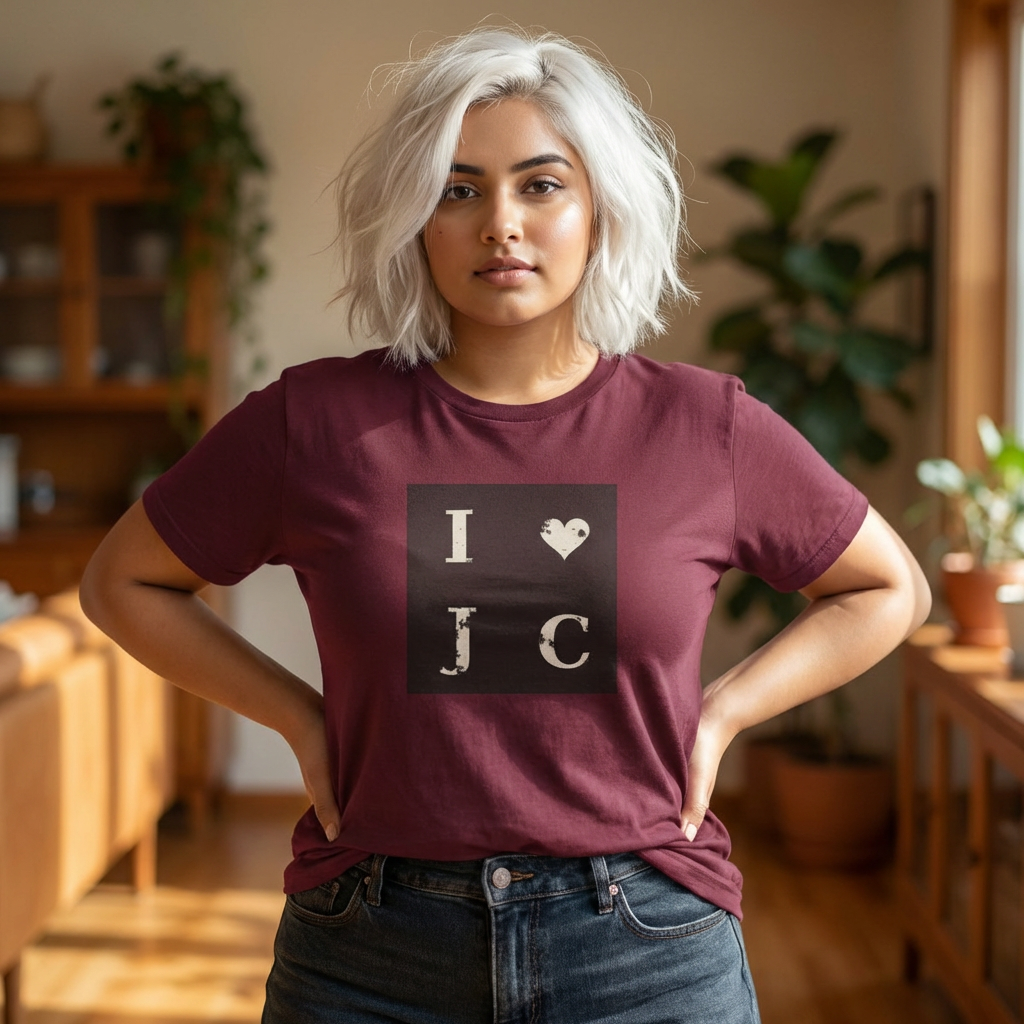 I  Heart JC --- Distressed Vintage Block Tee —