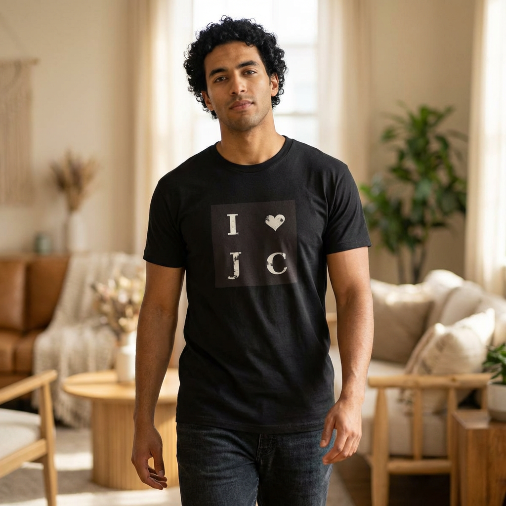 I  Heart JC --- Distressed Vintage Block Tee —