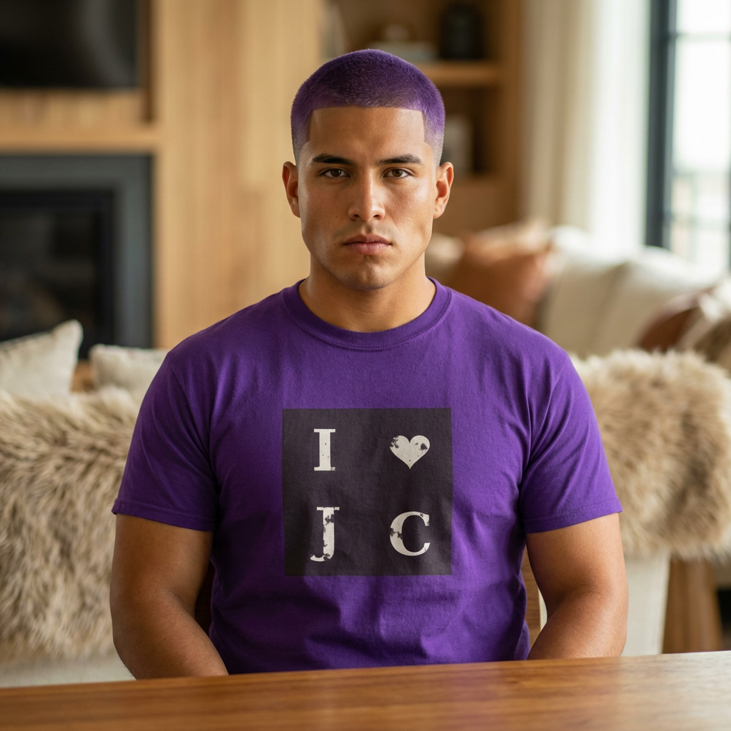 I  Heart JC --- Distressed Vintage Block Tee —