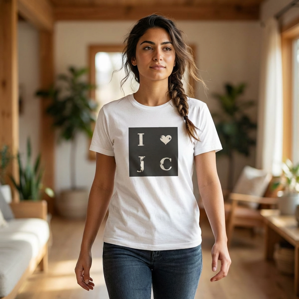 I  Heart JC --- Distressed Vintage Block Tee —