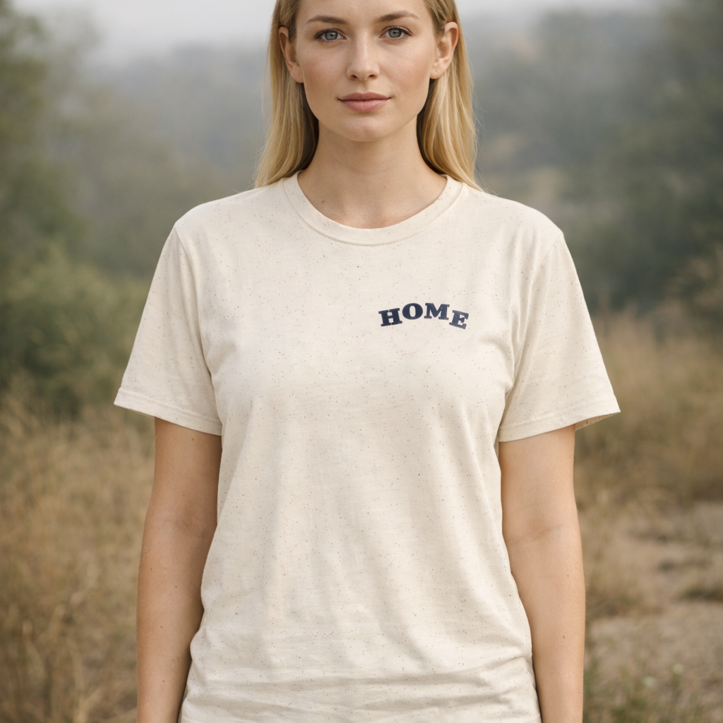 Home, Is Where The Heart Is,  Chest Tee — Minimalist 'HOME' Graphic T-Shirt