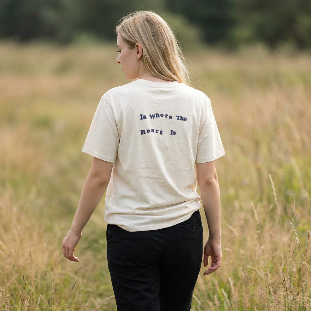 Home, Is Where The Heart Is,  Chest Tee — Minimalist 'HOME' Graphic T-Shirt