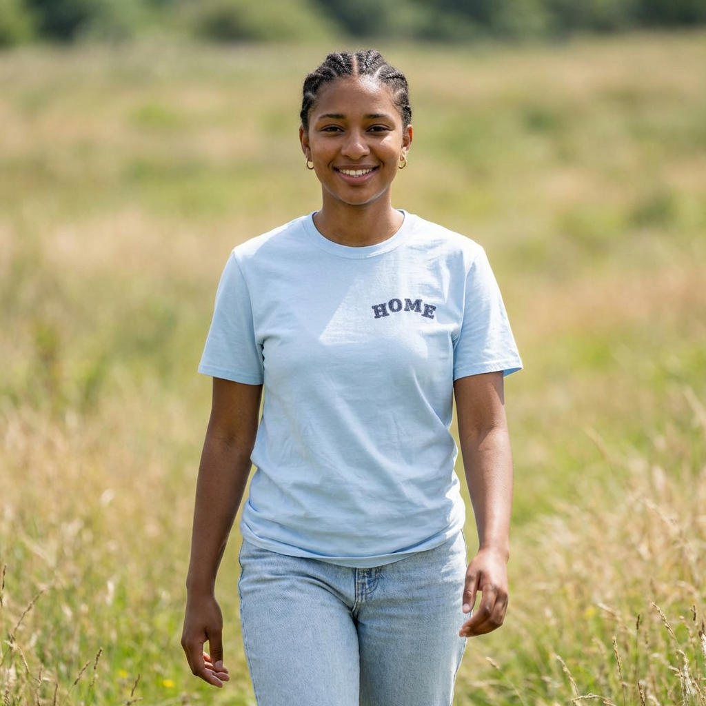 Home, Is Where The Heart Is,  Chest Tee — Minimalist 'HOME' Graphic T-Shirt