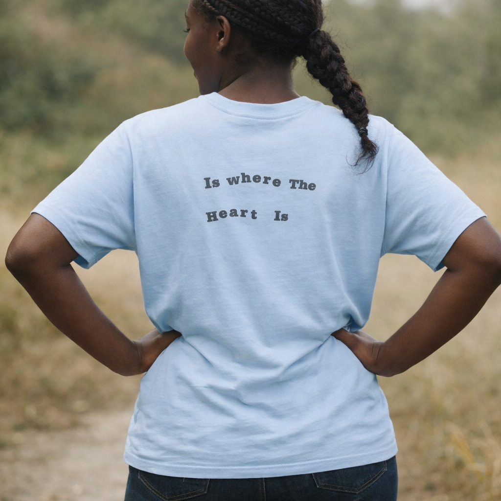 Home, Is Where The Heart Is,  Chest Tee — Minimalist 'HOME' Graphic T-Shirt