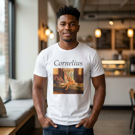 Cornelius the Cat Vintage Cozy Window Scene T-Shirt