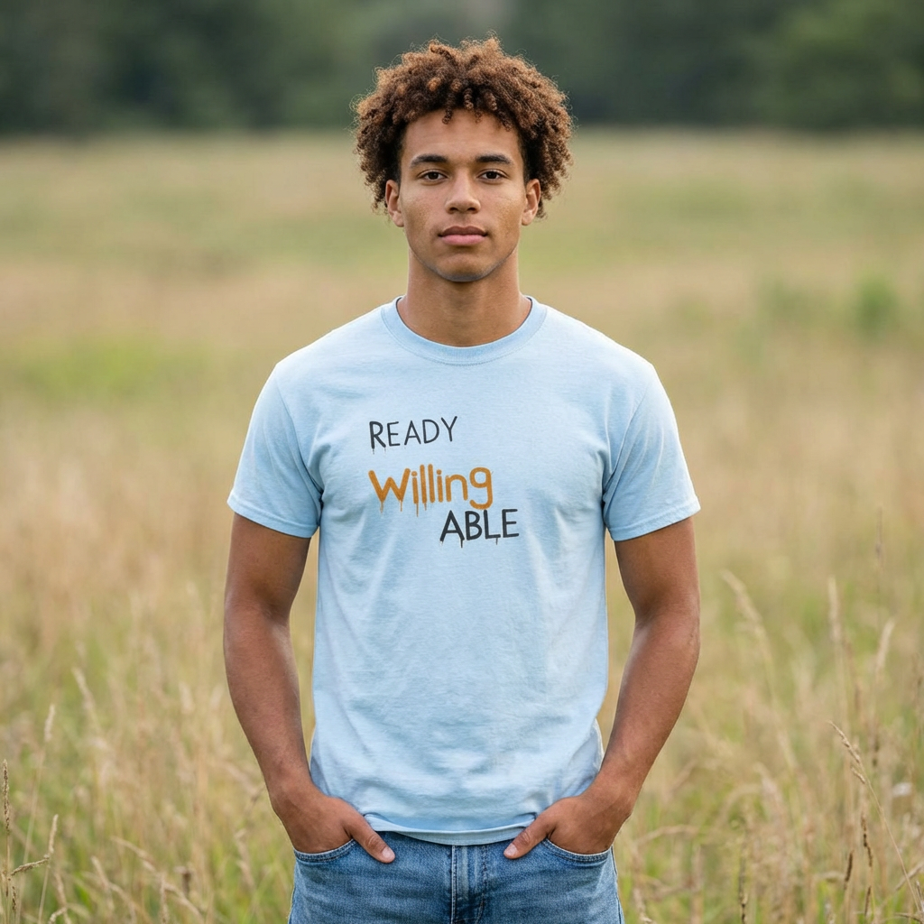 Ready Willing Able T-Shirt — Motivational Minimalist Tee