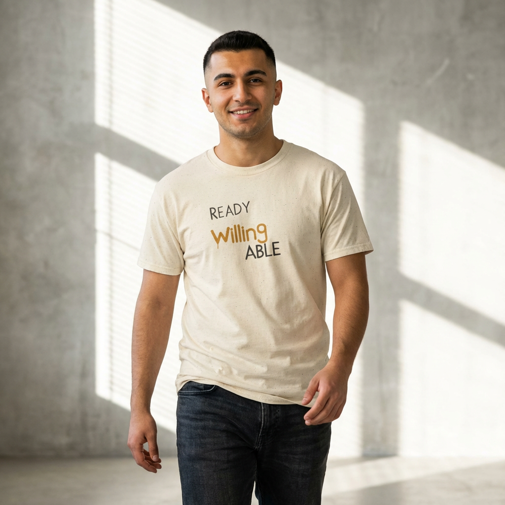 Ready Willing Able T-Shirt — Motivational Minimalist Tee