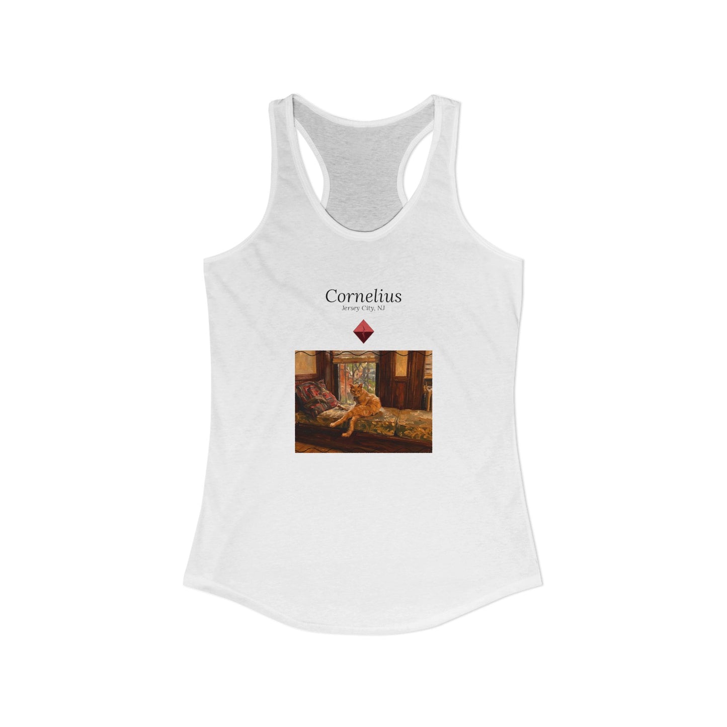 Cornelius Cat at Rainy Window Racerback Tank