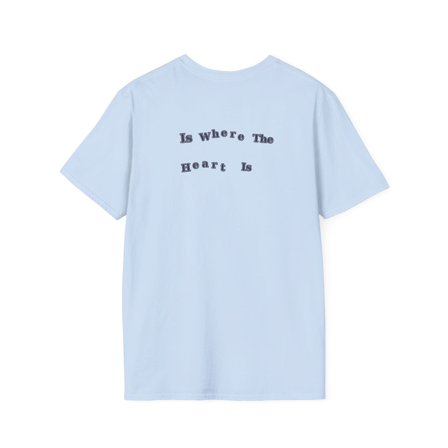 Home, Is Where The Heart Is,  Chest Tee — Minimalist 'HOME' Graphic T-Shirt