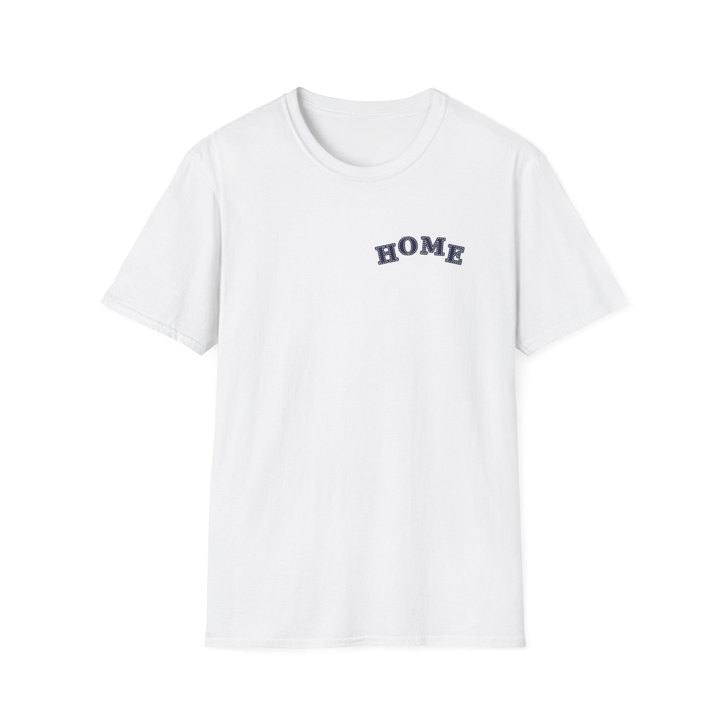 Home, Is Where The Heart Is,  Chest Tee — Minimalist 'HOME' Graphic T-Shirt