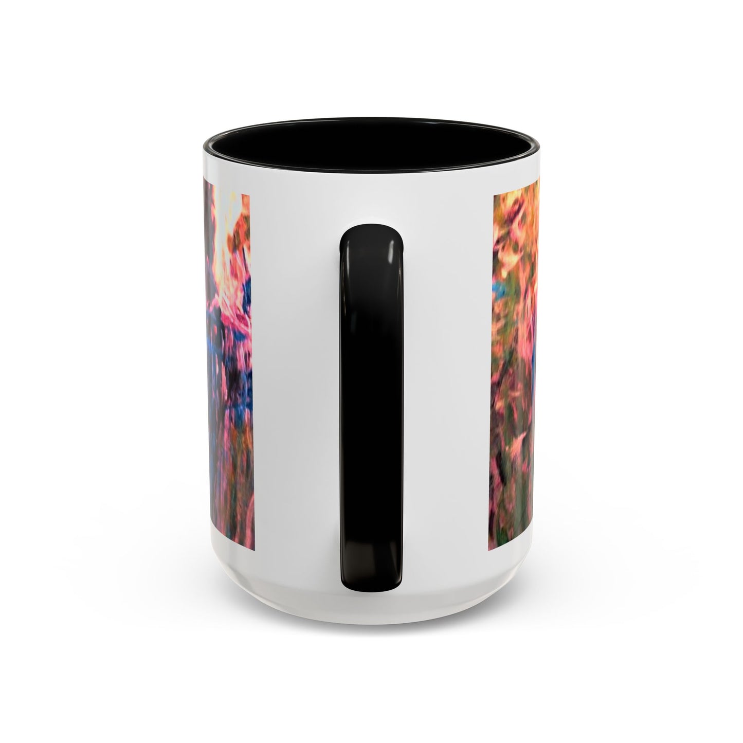 Van Vorst Park Floral Coffee Mug — Painterly Blue & Pink Accent (11/15 oz)