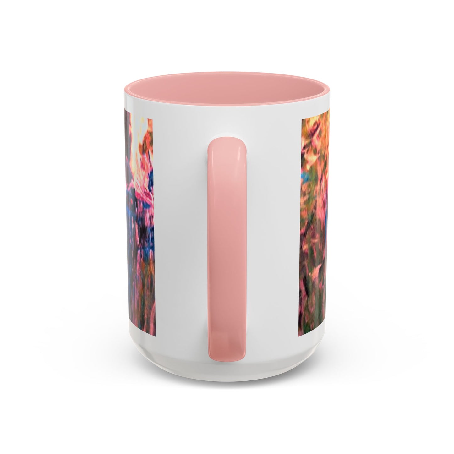 Van Vorst Park Floral Coffee Mug — Painterly Blue & Pink Accent (11/15 oz)